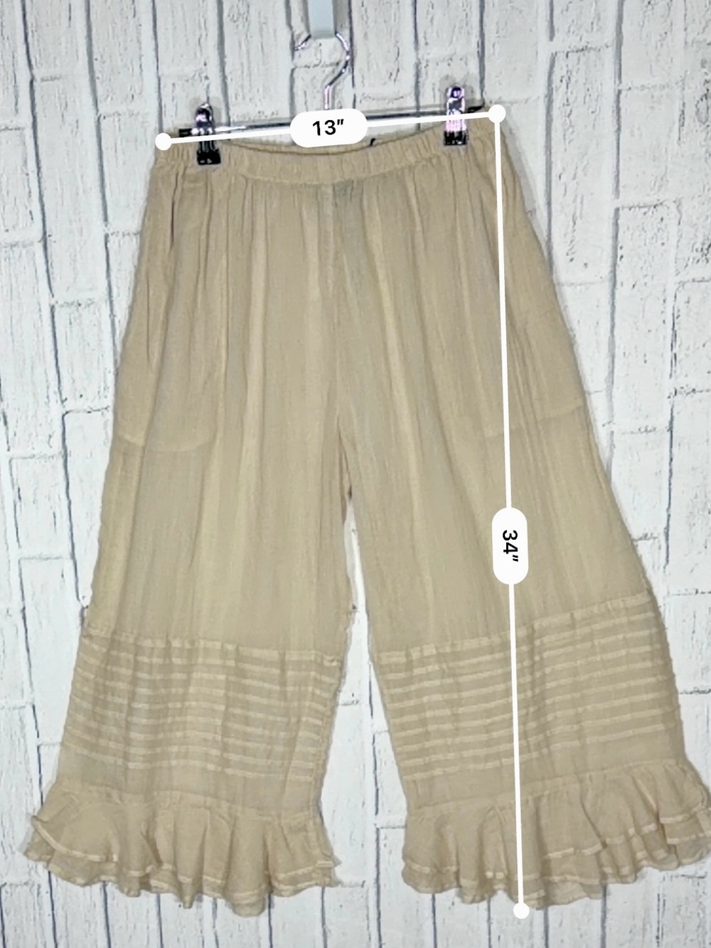 🤍 Jaded Gypsy Heirloom Simple Pants S/M Cotton Ruffle Bloomers NWT - Picture 5 of 10